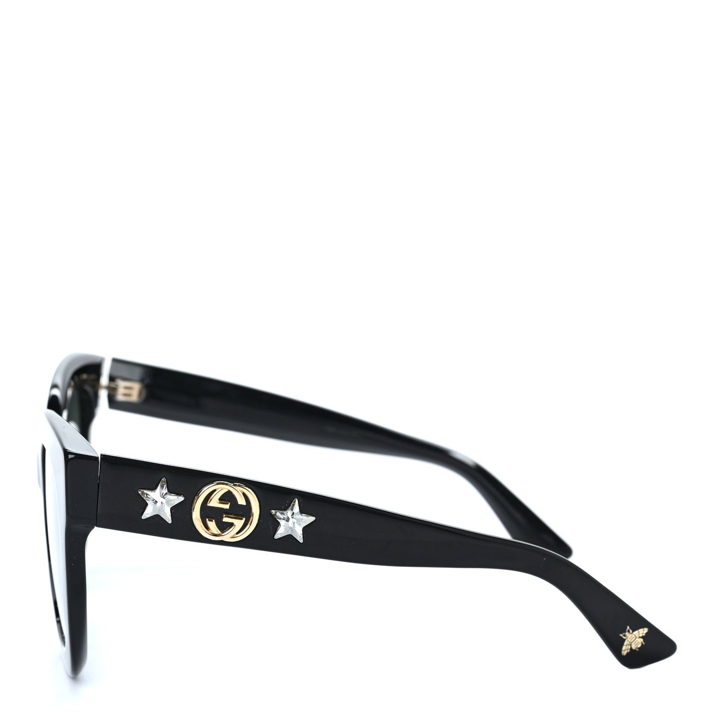 Acetate Crystal Star Round Frame Sunglasses GG0208S Black