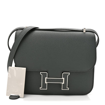 Hermes Epsom Enamel Constance 18 Vert Mangrove 3 of 14
