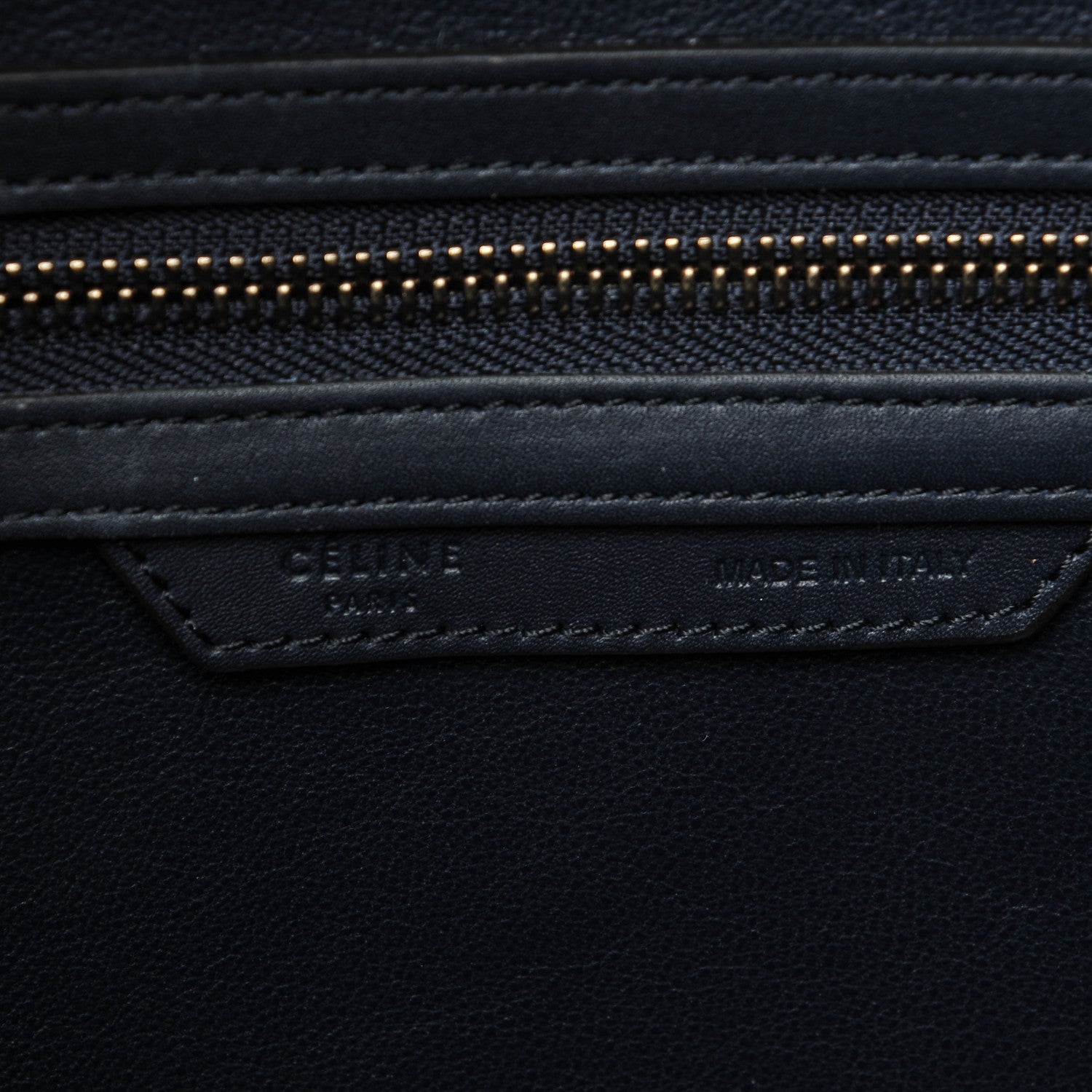Celine Smooth Calfskin Striped Cotton Canvas Mini Luggage Navy Blue 6 of 7
