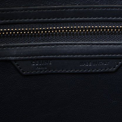 Celine Smooth Calfskin Striped Cotton Canvas Mini Luggage Navy Blue 6 of 7