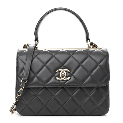 Chanel Lambskin Quilted Small Trendy CC Dual Handle Flap Bag Dark Grey 1 of 11