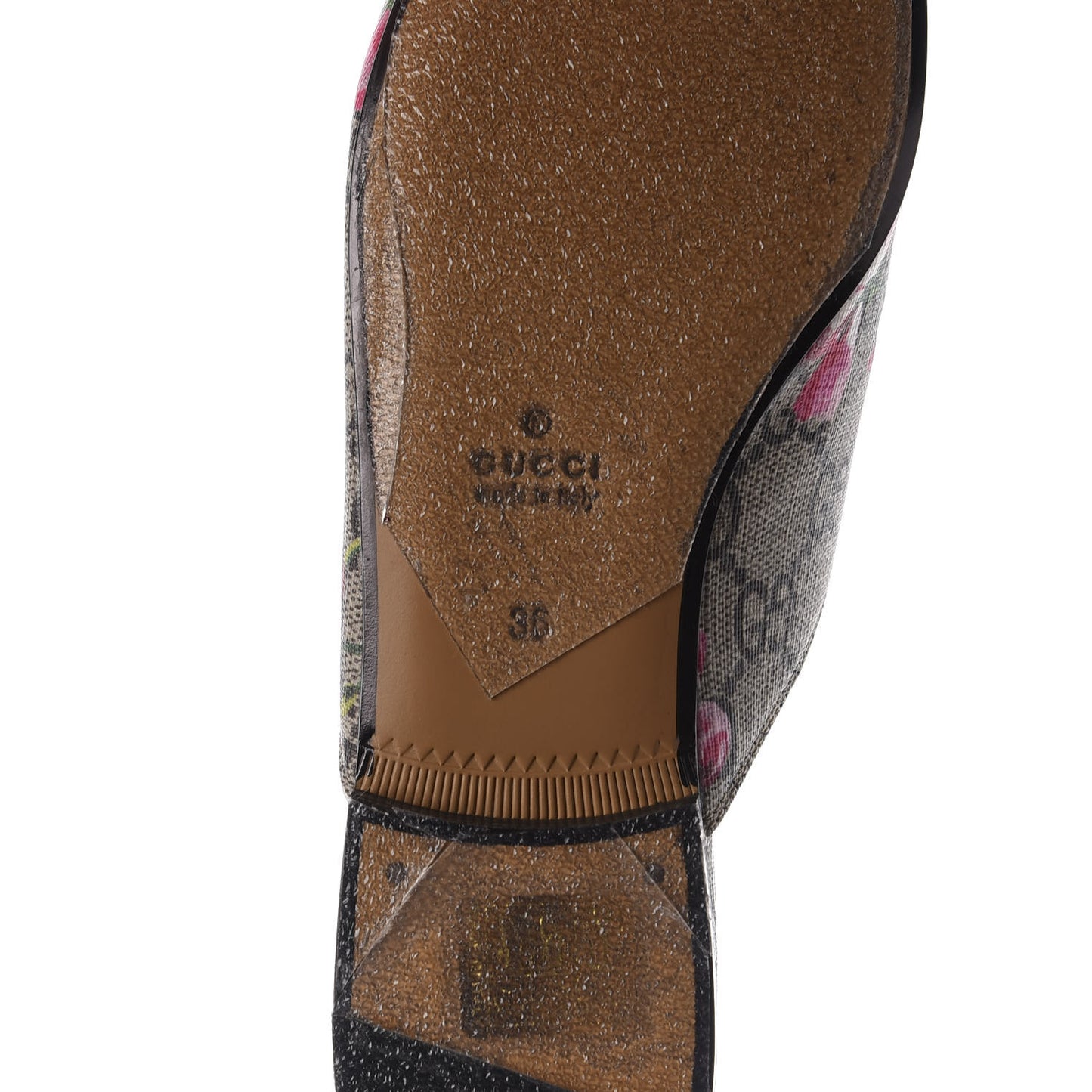 GG Supreme Monogram Blooms Womens Princetown Slippers 36 Beige Multicolor Dry Rose