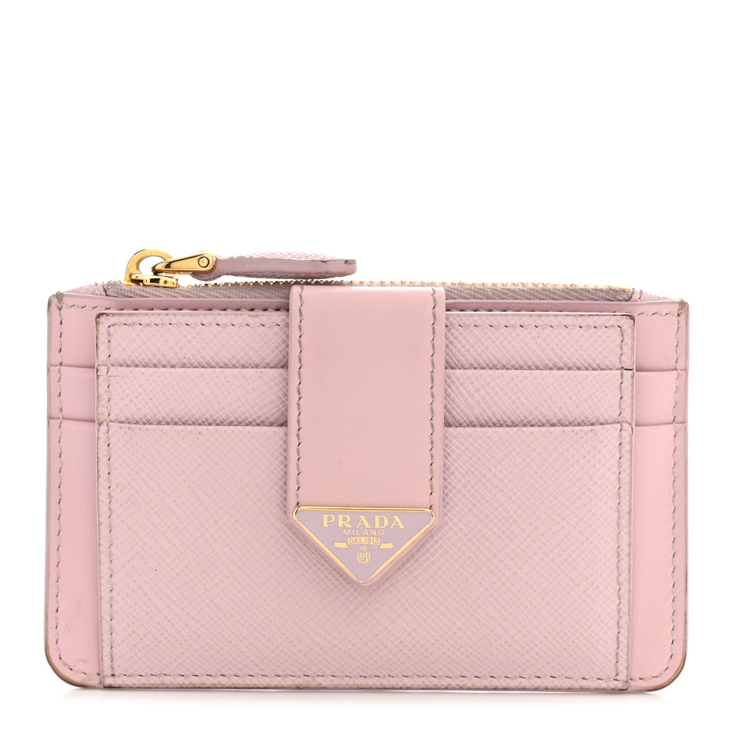 Prada Saffiano City Calf Coin Case Card Holder Alabastro 1 of 11