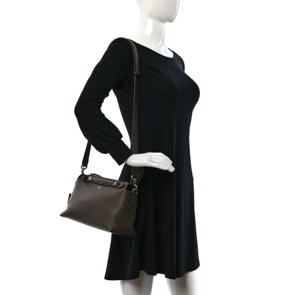 Fendi Vitello Dolce Bi-Color FF 1974 Embossed Medium By The Way Boston Bag Maya Black 2 of 9