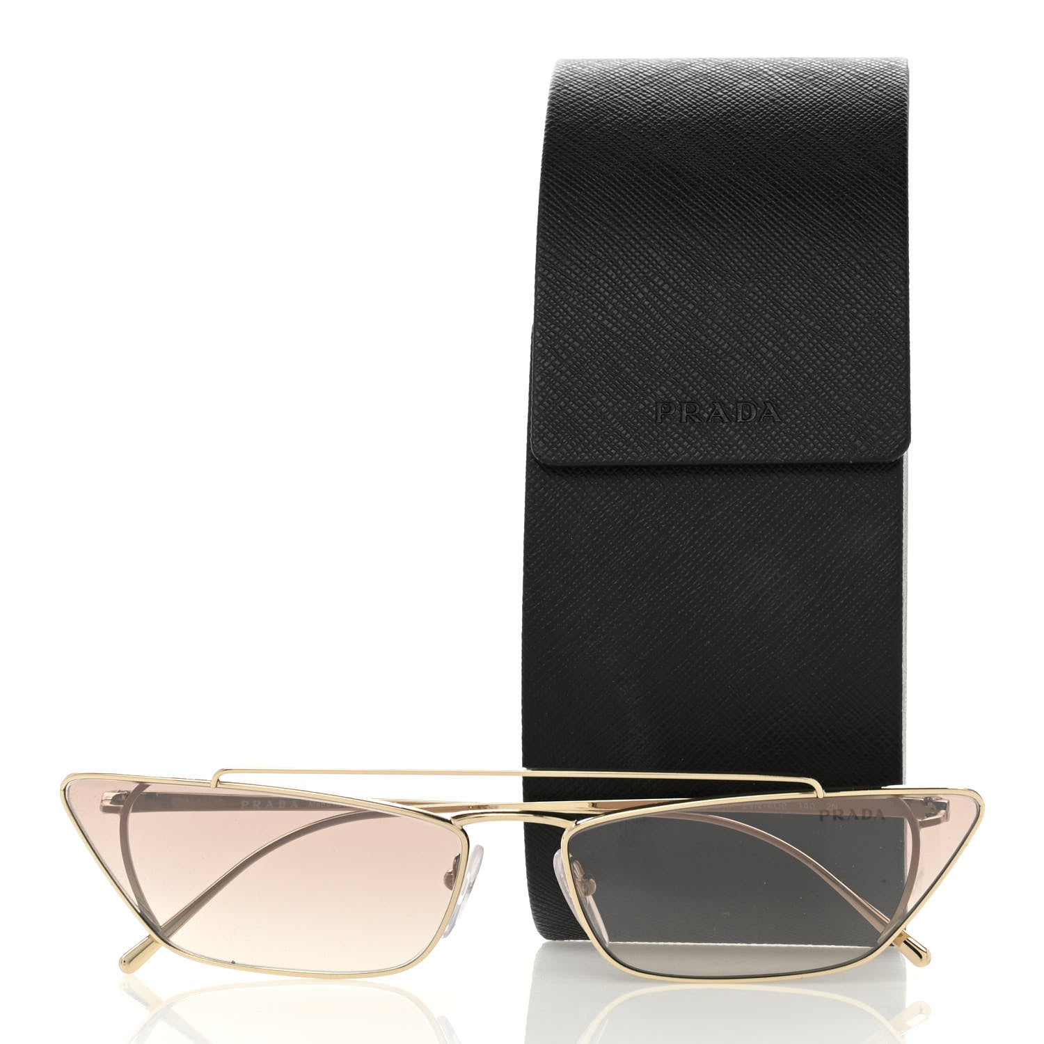 Prada Cat Eye Sunglasses SPR 64U Gold 8 of 8