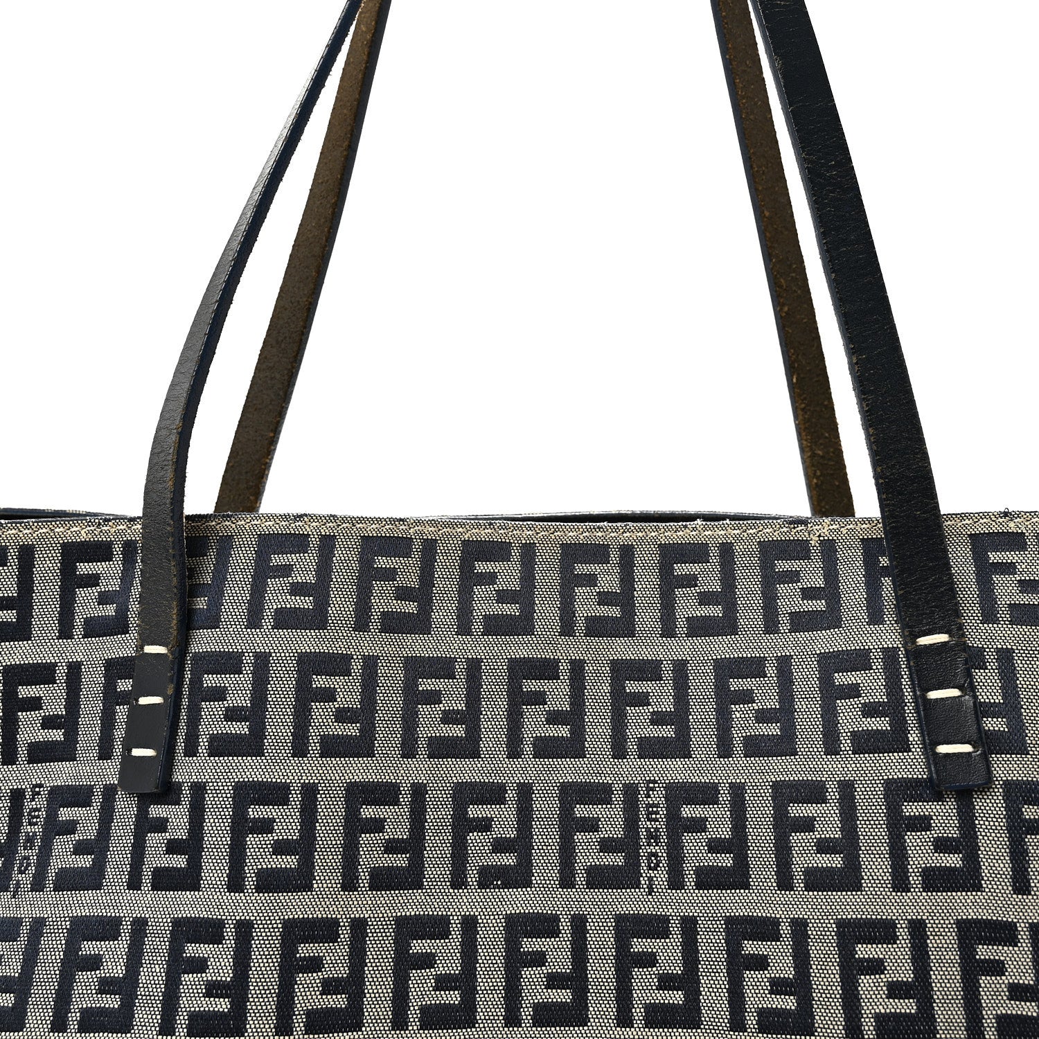 Fendi Zucchino Large Shopper Tote Navy 7 of 9
