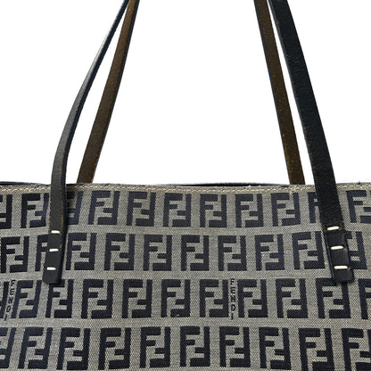 Fendi Zucchino Large Shopper Tote Navy 7 of 9
