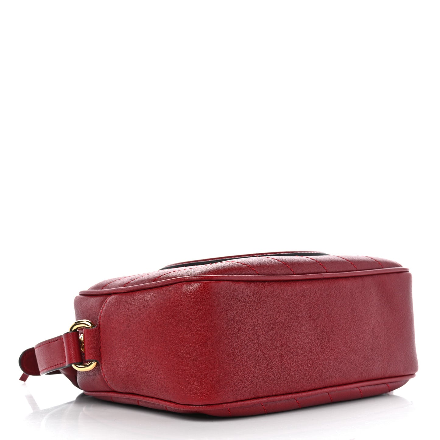 Sakai Be Green Calfskin Diagonal Stitched Small Blondie Shoulder Bag Rosso