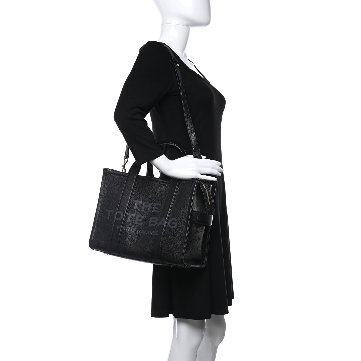 Grained Calfskin Medium The Tote Bag Black