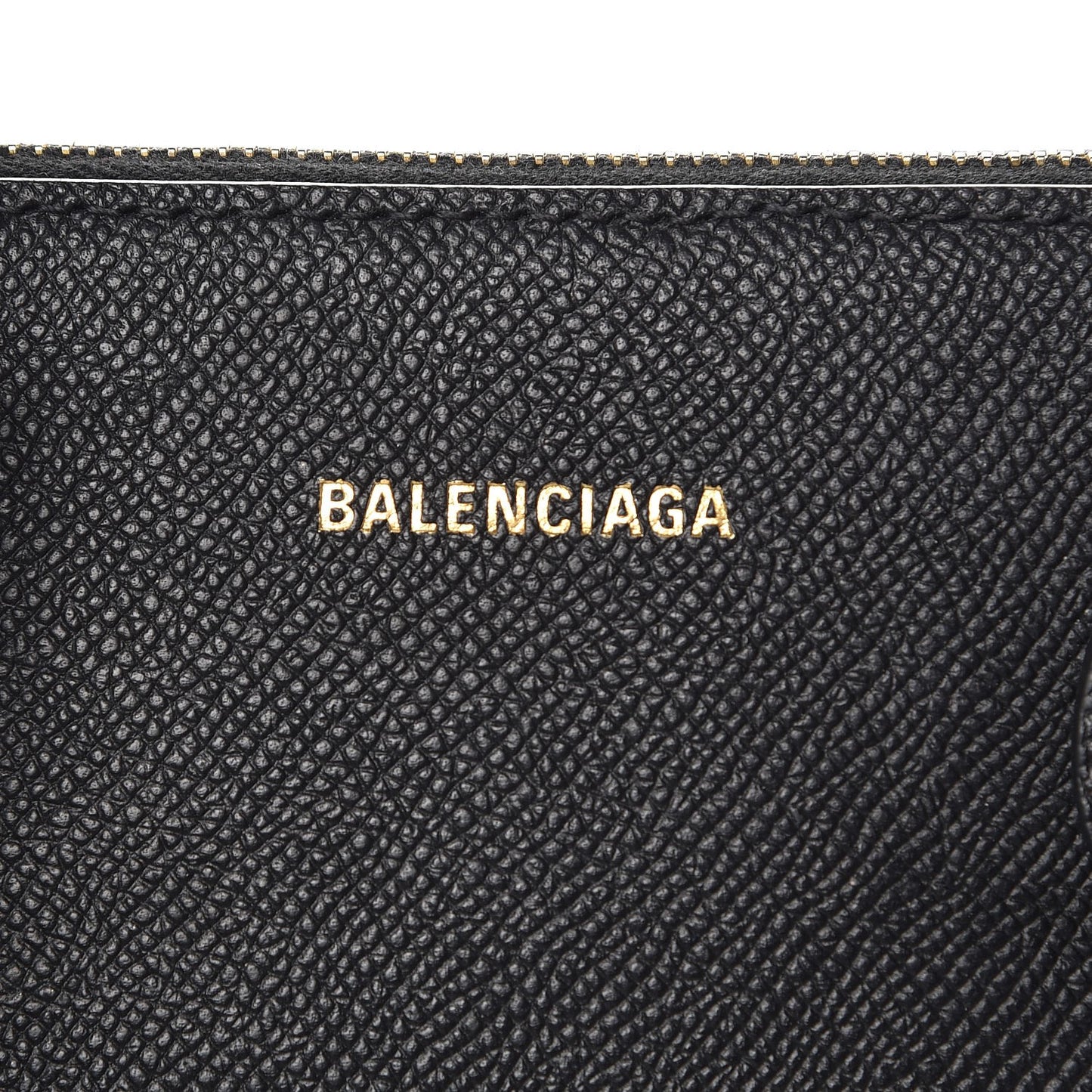 Signature Grained Calfskin Logo S Ville Top Handle Bag Black