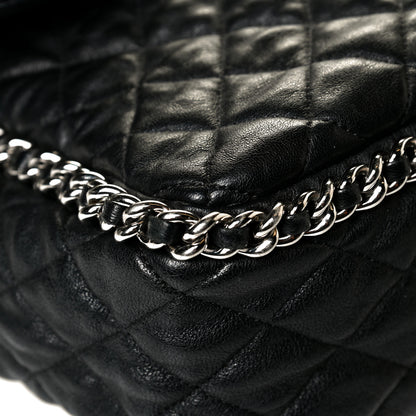Chanel Washed Lambskin Quilted Maxi Chain Around Flap Black 6 of 9