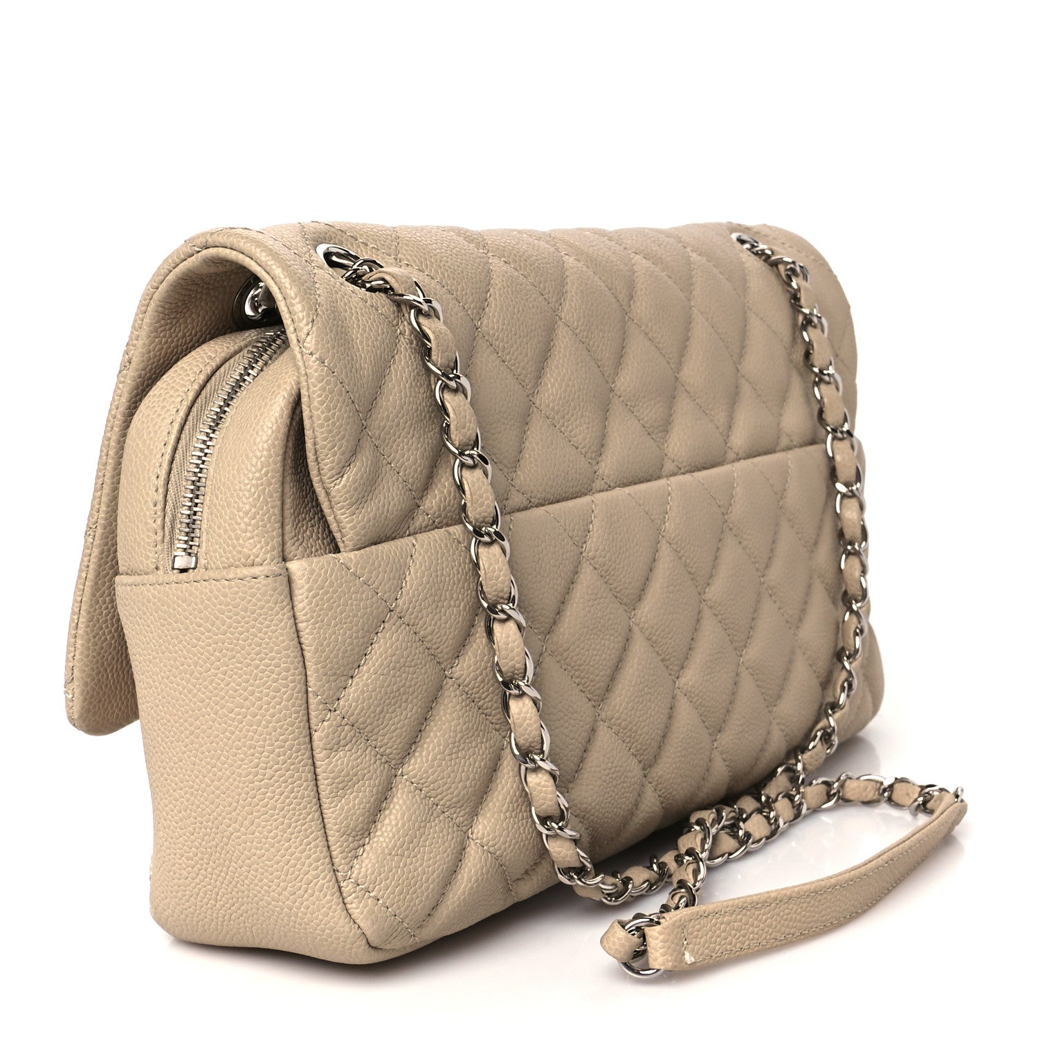 Chanel Caviar Quilted Jumbo Easy Flap Beige 3 of 11