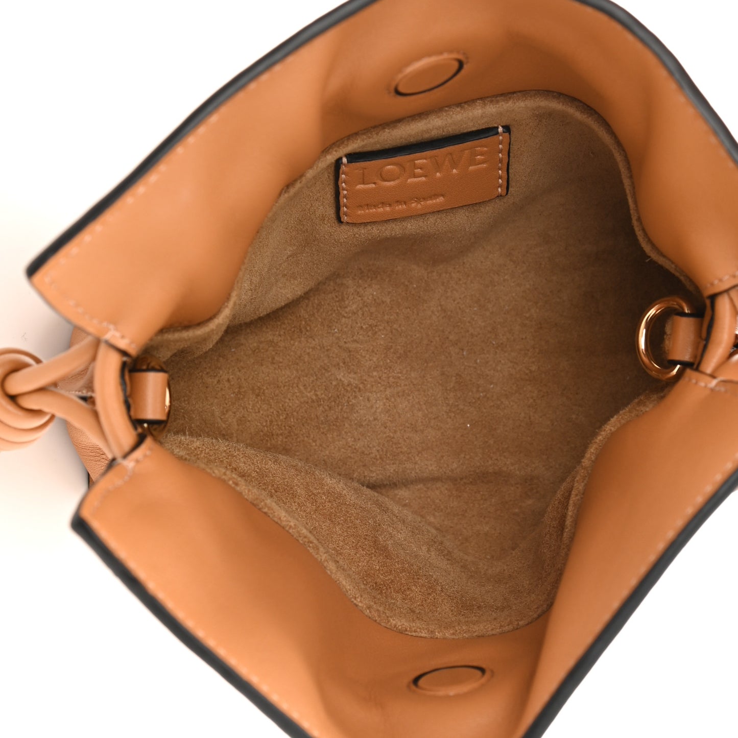 Calfskin Nano Flamenco Knot Clutch Warm Desert
