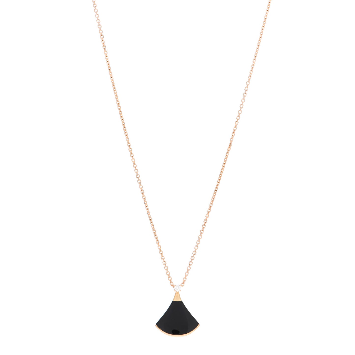 18K Rose Gold Diamond Black Onyx Divas' Dream Pendant Necklace