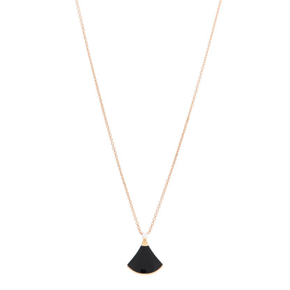 Bulgari 18K Rose Gold Diamond Black Onyx Divas' Dream Pendant Necklace 1 of 5