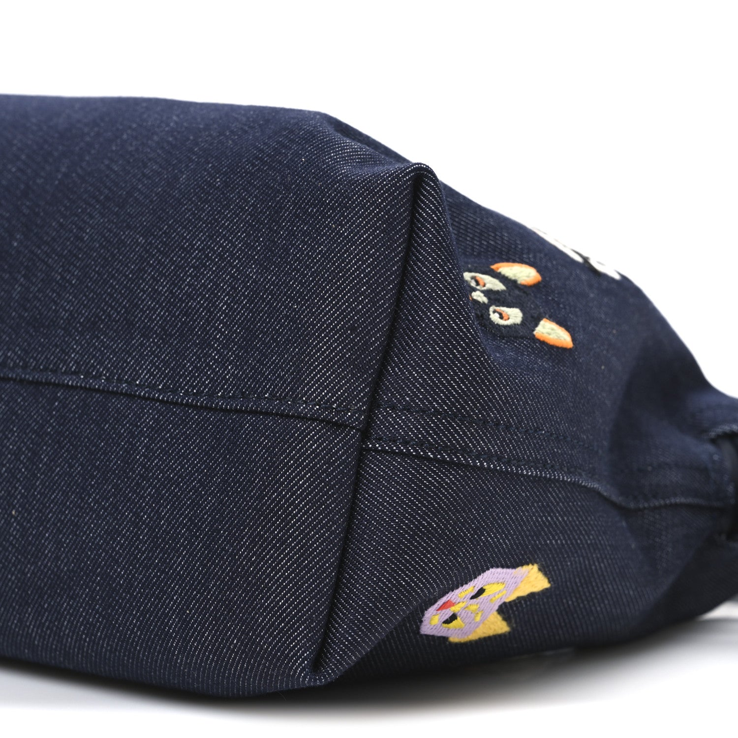 Loewe X Louis Wain Denim Embroidered Futurist Cats Medium Flamenco Knot Clutch Blue 10 of 10