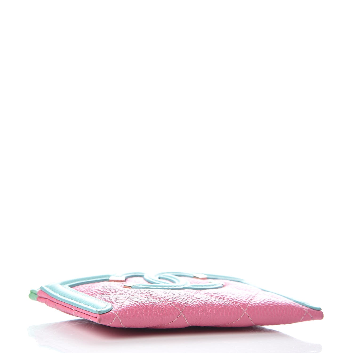 Chanel Caviar Quilted CC Filigree Card Holder Pink Blue Green 4 of 11