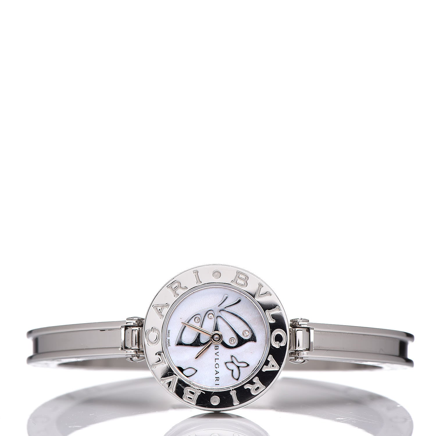 Bulgari Stainless Steel Diamond Mother of Pearl 22mm B.Zero1 Butterfly Quartz Watch 3 of 7