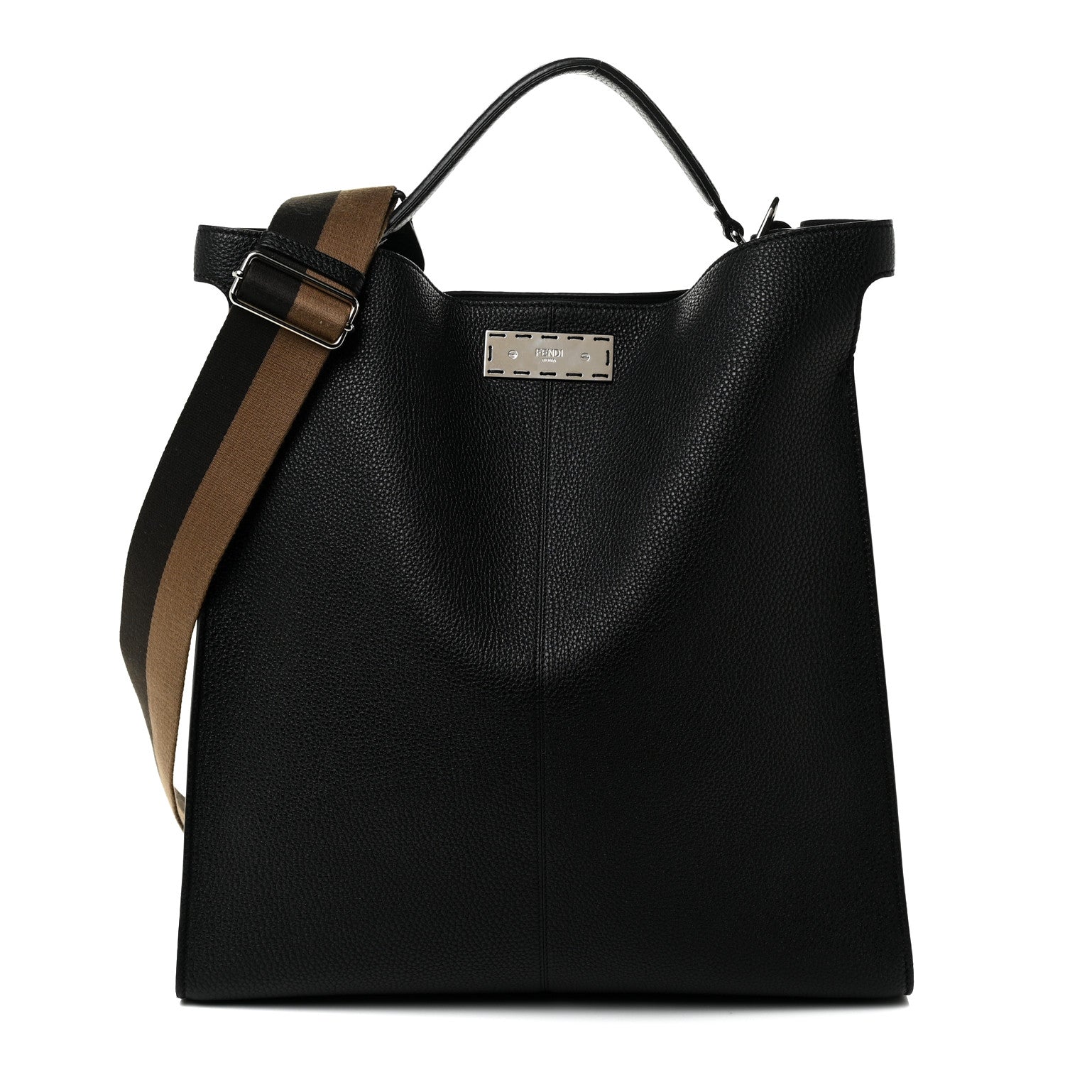 Fendi Cuoio Romano Peekaboo X-Lite Fit Black Giallo Fluo 1 of 9