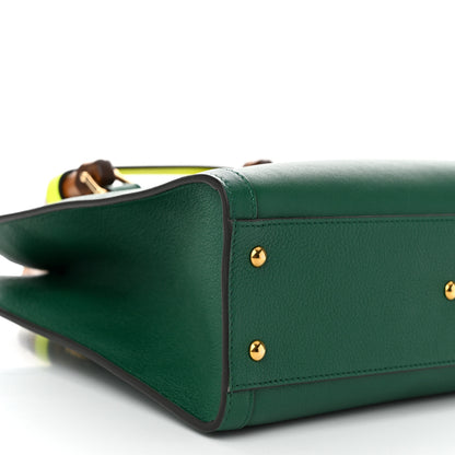 Gucci Wonka Grain Calfskin Small Diana Tote Bag Green Yellow Fluo 9 of 10