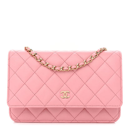 Chanel Caviar Quilted Wallet on Chain WOC Light Pink 1 of 11