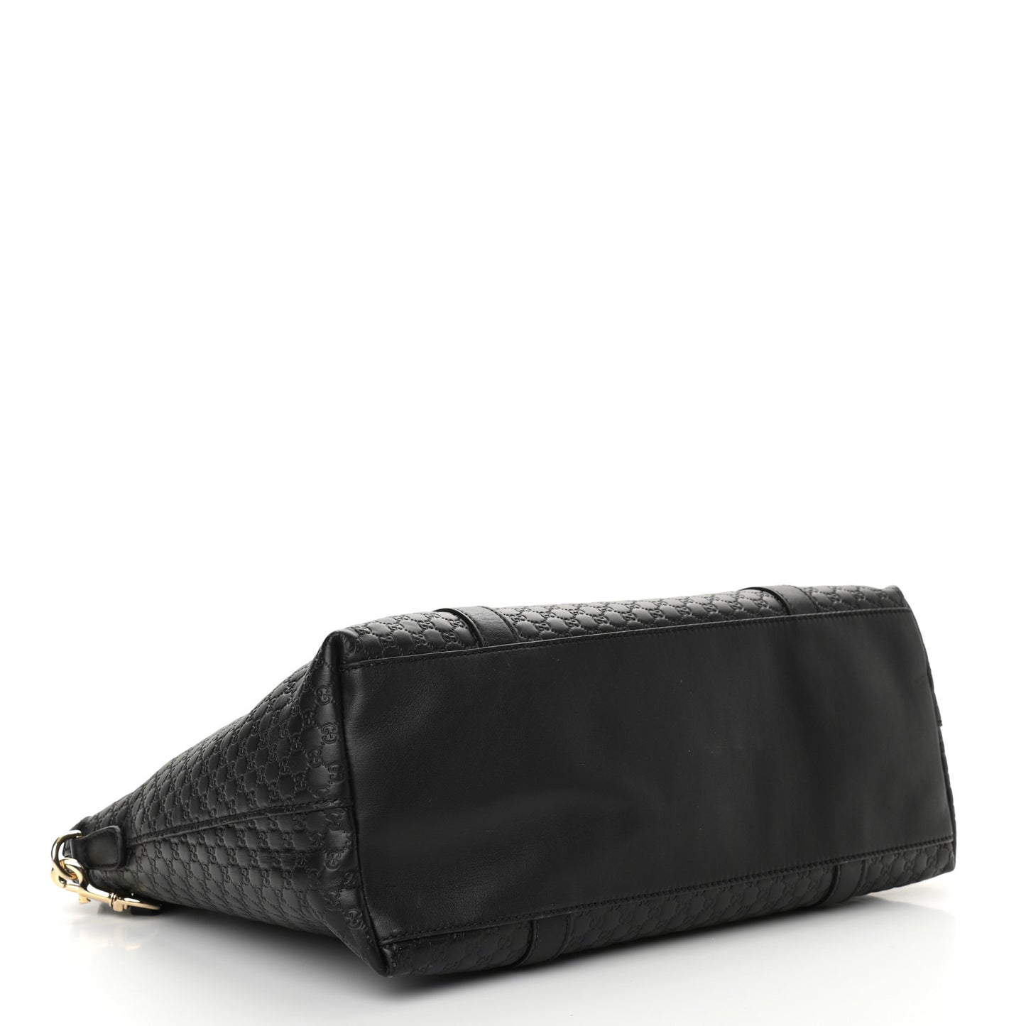 Soft Microguccissima Medium Zippered Satchel Black