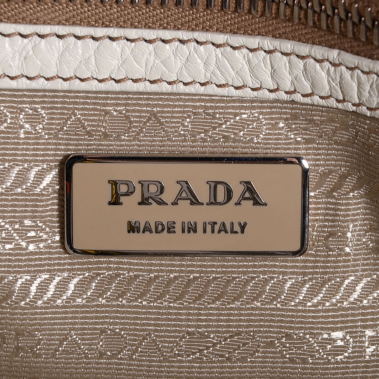 Prada Vitello Daino Braided Tote Bianco 6 of 9