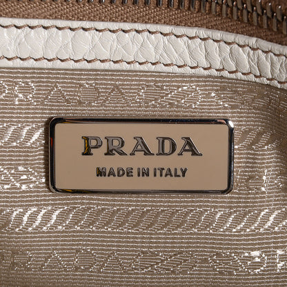 Prada Vitello Daino Braided Tote Bianco 6 of 9