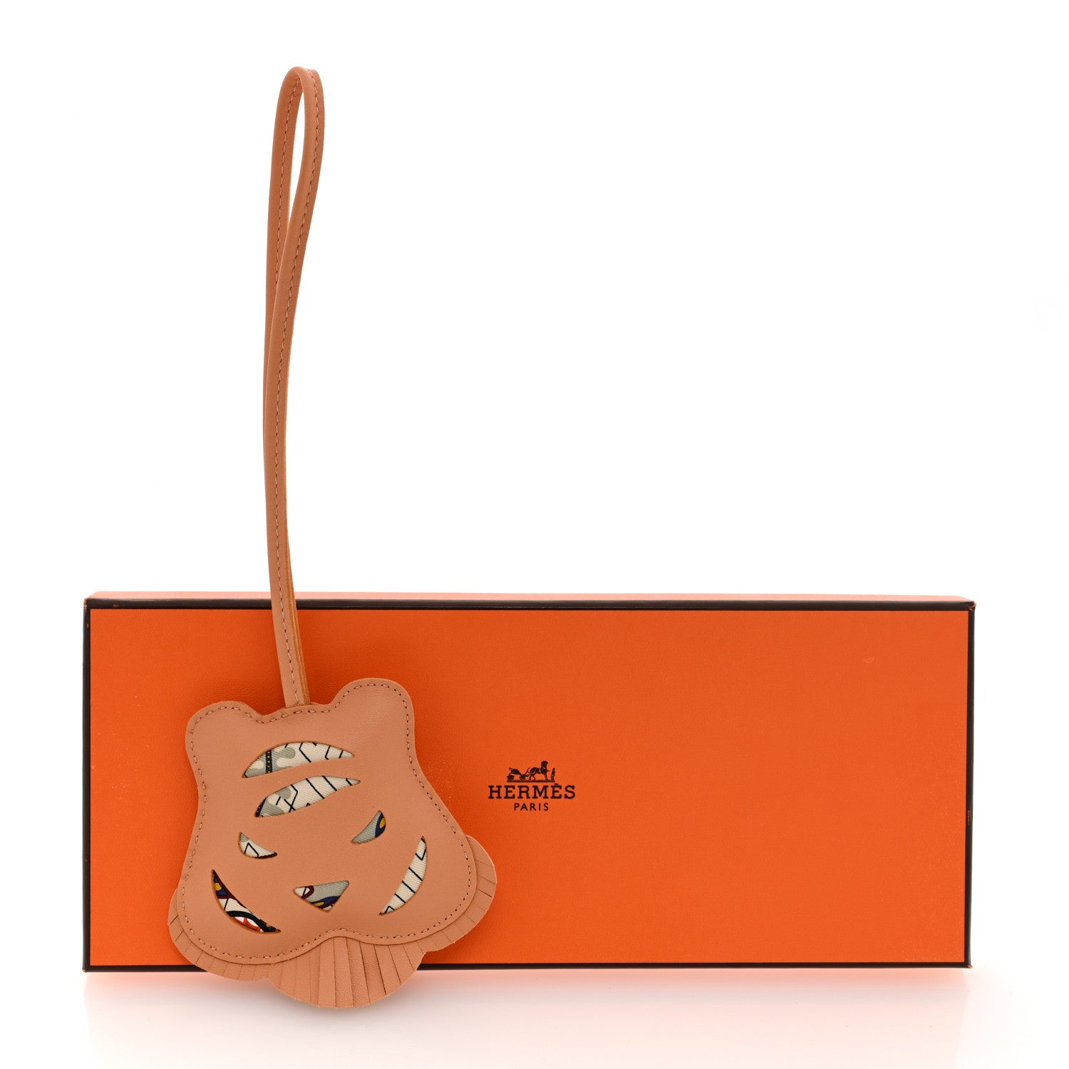 Hermes Lambskin Silk Petit H Tiger Charm 4 of 4