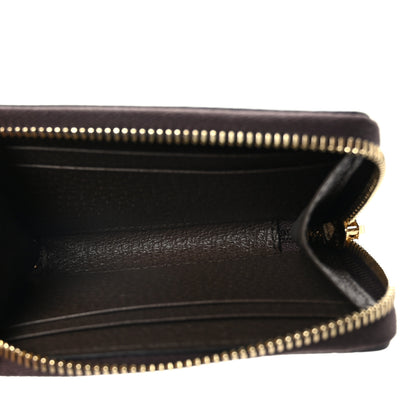Gucci GG Supreme Monogram Textured Dollar Calfskin Web Ophidia Zip Around Card Case Wallet Beige Ebony New Acero 5 of 7