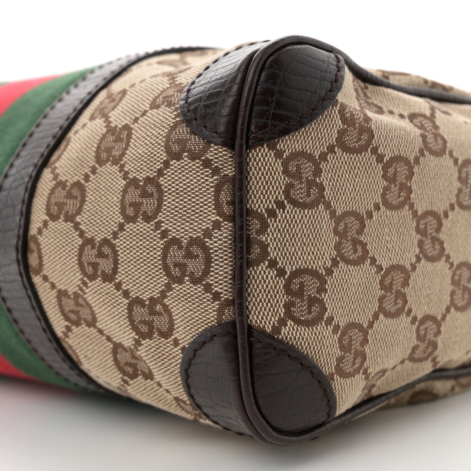 Gucci Monogram Vintage Web Mini Boston Dark Brown 10 of 11