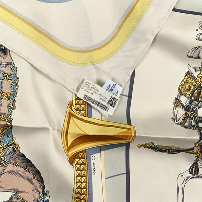Hermes Silk Grand Apparat Forever Scarf 90 Creme Gold Multicolore 3 of 3