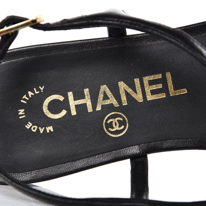 Chanel Lambskin Camellia Thong Sandals 35.5 Black White 8 of 11