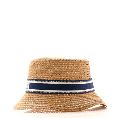 Christian Dior Straw Bucket Hat 57 Natural 4 of 8