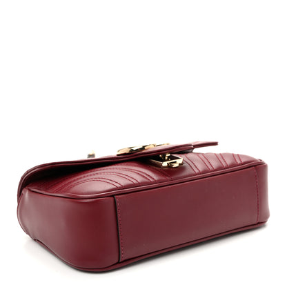 Gucci Calfskin Matelasse Mini GG Marmont Shoulder Bag Rosso Ancora 4 of 11