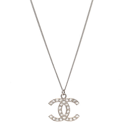 Chanel Baguette Crystal CC Necklace Silver 1 of 4
