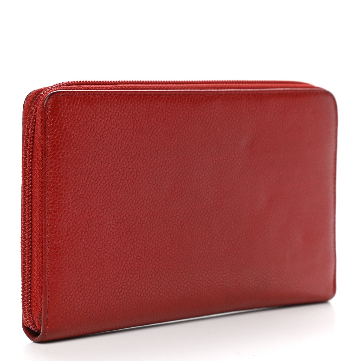 Chanel Caviar Large CC Timeless Zip Around Organizer Wallet Red 3 of 12