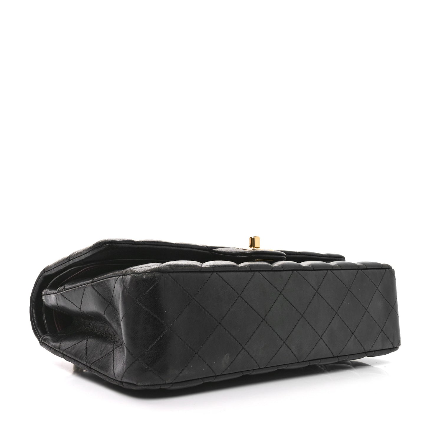 Lambskin Quilted Medium Double Flap Black