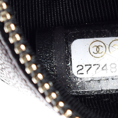 Chanel Iridescent Caviar Quilted Round Clutch With Chain Black 7 of 8