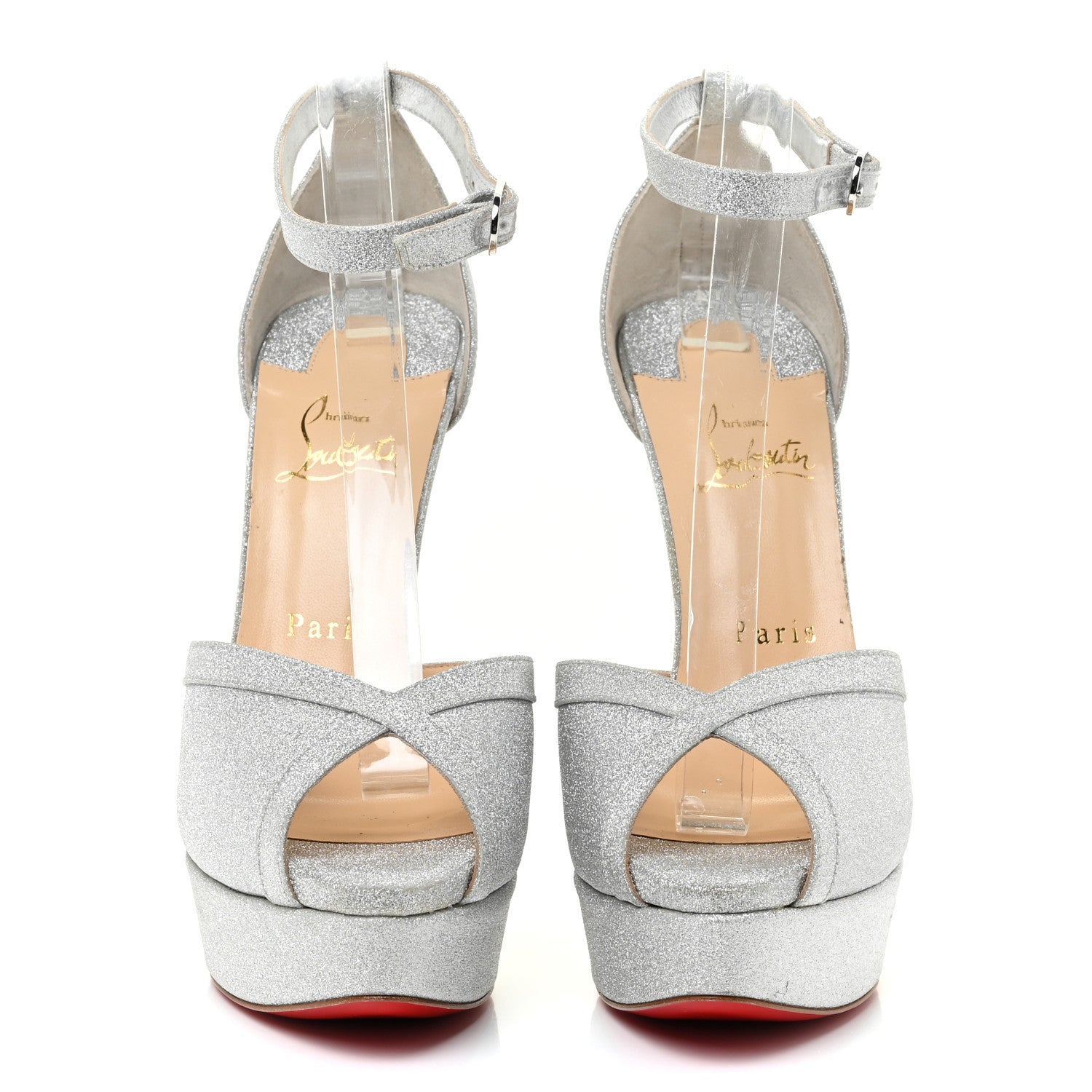 Christian Louboutin Mini Glitter Cathy 150 Pumps 39 Silver 2 of 18