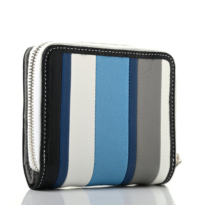 Balenciaga Veau Arena Multicolore Bazar Compact Zip Around Wallet Bleu Gris White Black 2 of 6