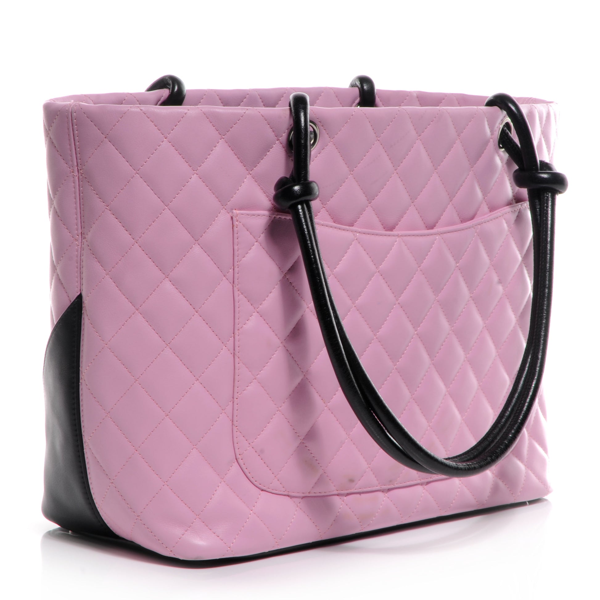 Chanel Calfskin Quilted Large Cambon Tote Pink Black 3 of 7