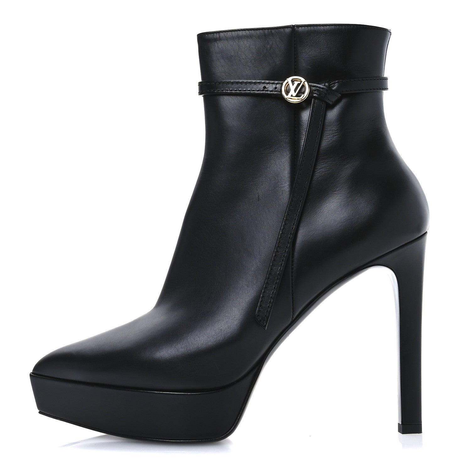 Louis Vuitton Calfskin LV Roxy Platform Ankle Boots 41 Black 1 of 8