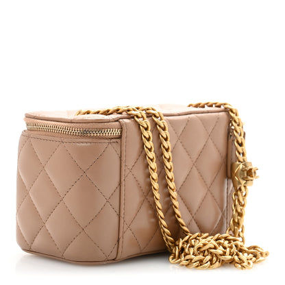 Chanel Lambskin Quilted Small Pillow Crush Vanity Case With Chain Beige 3 of 13