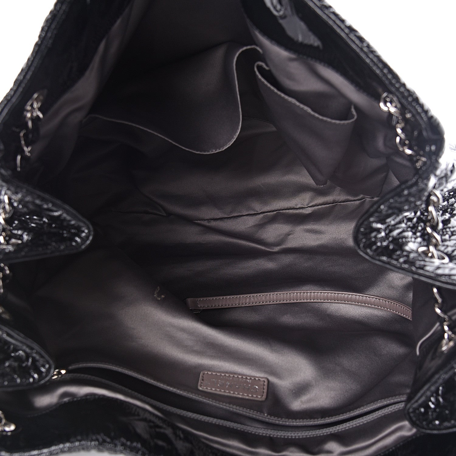Chanel Vinyl Graphic Edge Tote Black 4 of 12