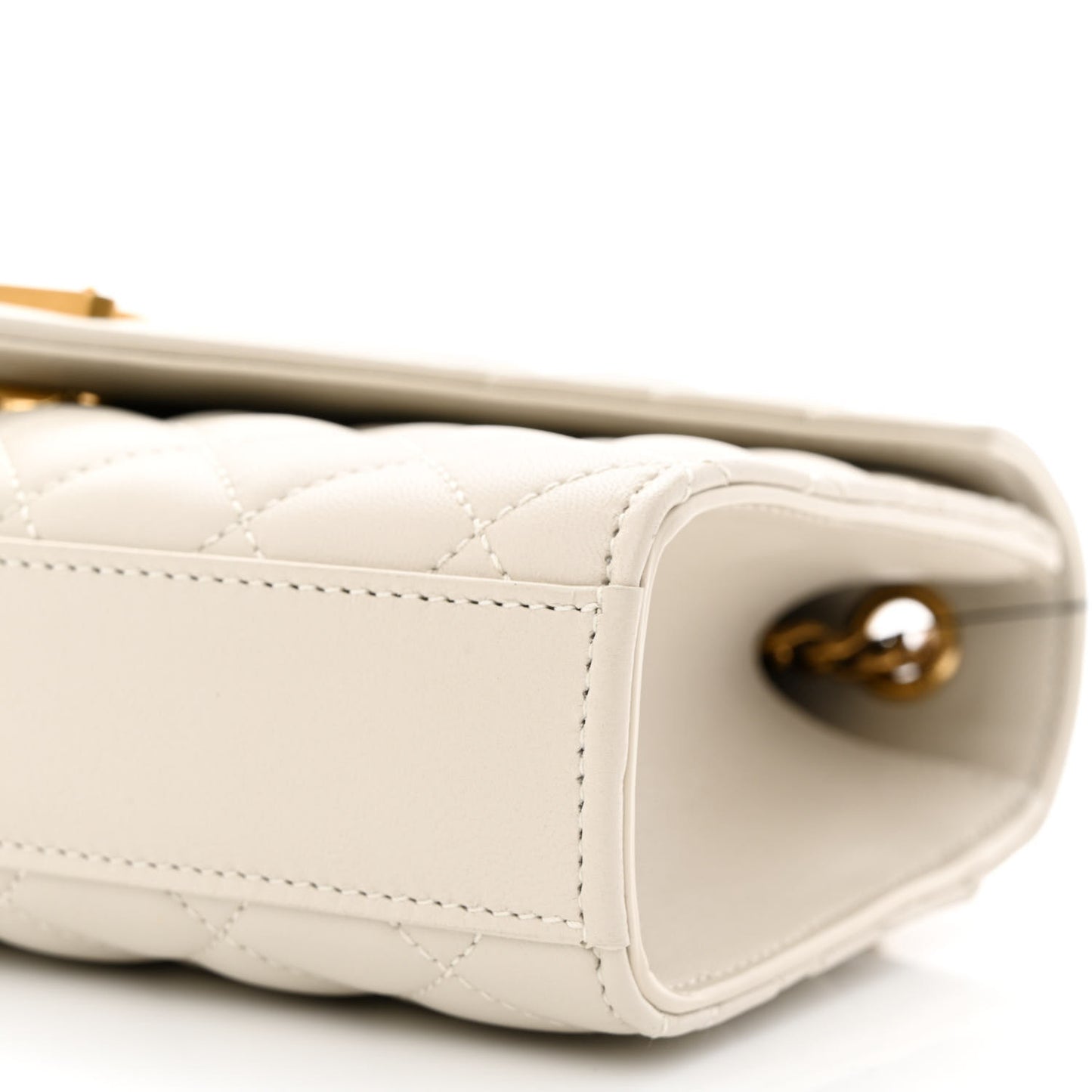 Nappa Mixed Matelasse Triquilt Small Monogram Satchel Vintage White
