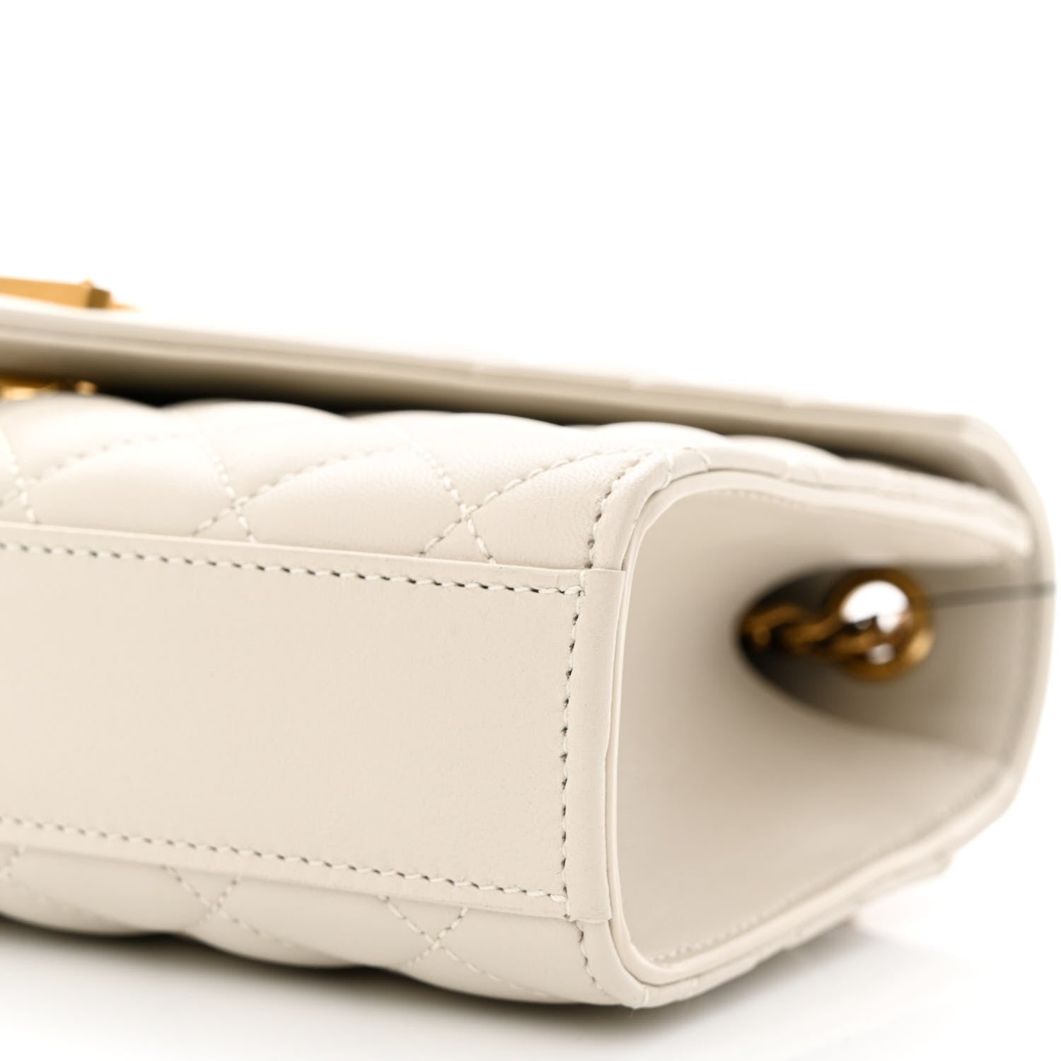 Saint Laurent Nappa Mixed Matelasse Triquilt Small Monogram Satchel Vintage White 10 of 10