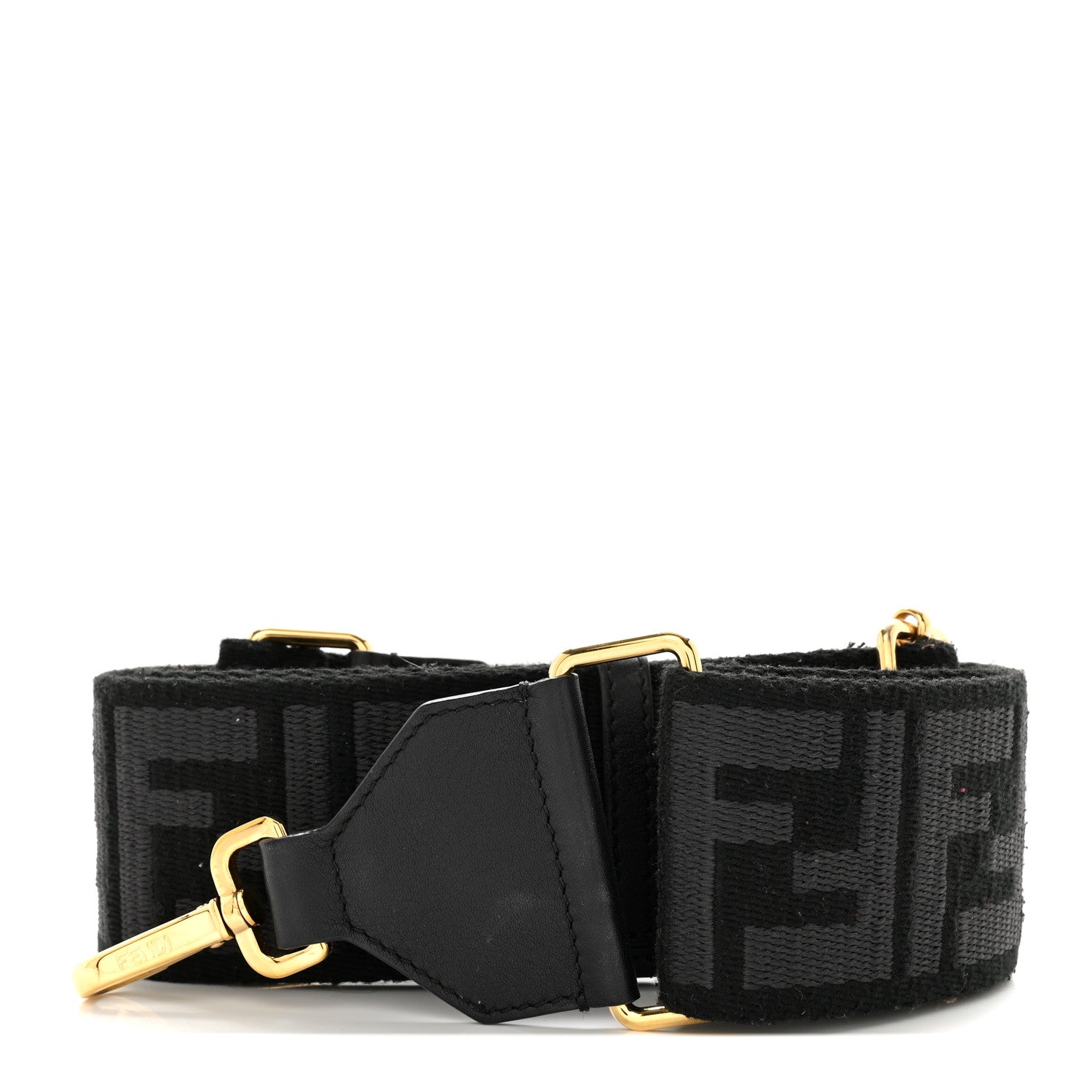 Fendi Ribbon Vitello Seta FF 1974 Adjustable Strap You Black 1 of 5