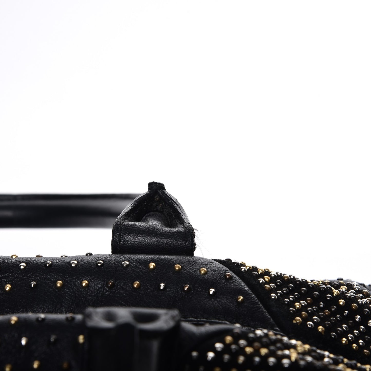 Calfskin Rock Studded Easy Sac Black