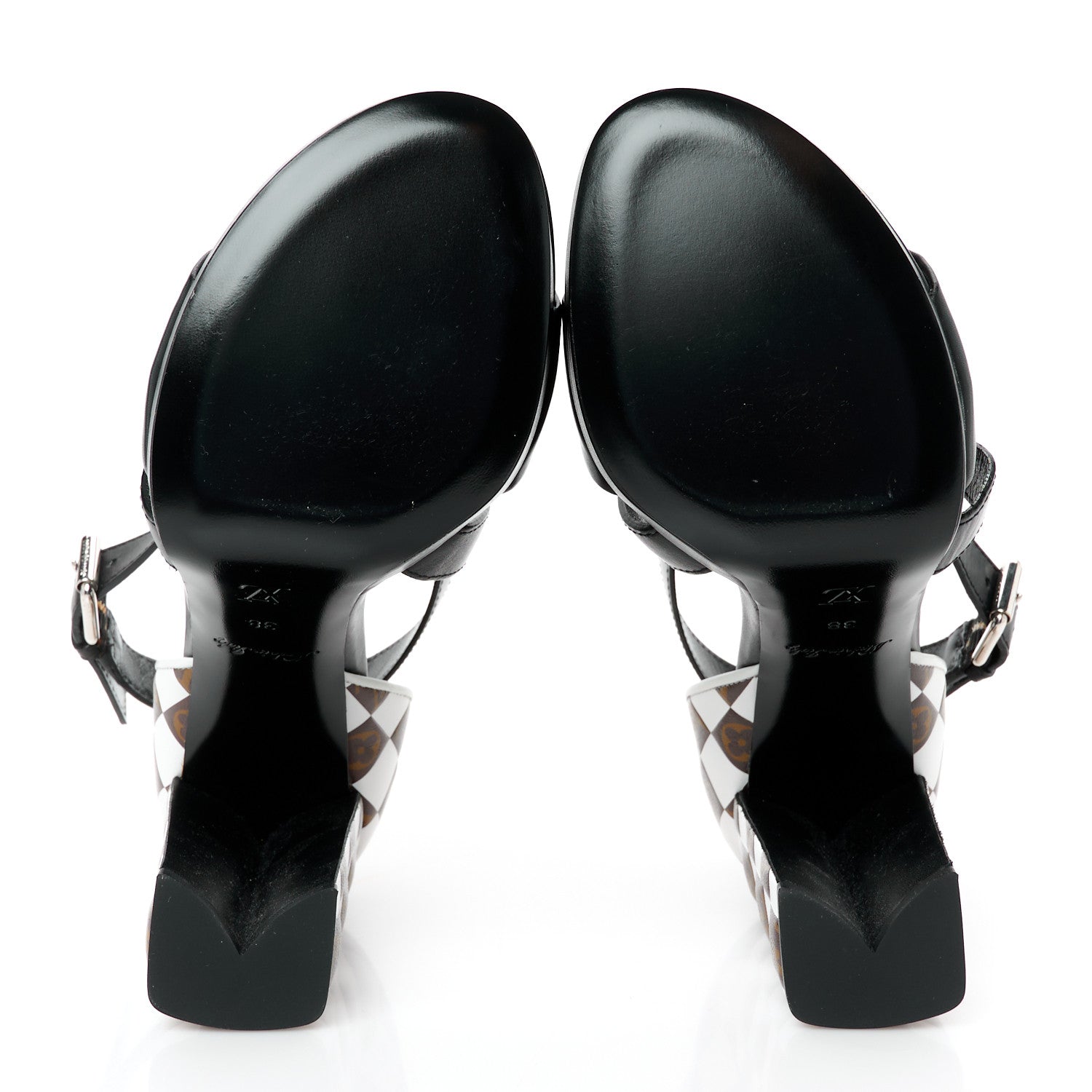 Louis Vuitton Calfskin Monogram Damier Tressage Matchmake Cross Sandals 38 6 of 9